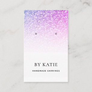 Purple Blue Faux Glitter Earring Display Card