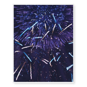purple blue fireworks temporary tattoos
