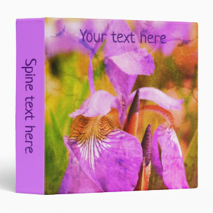 Purple Blue Flag Iris Flower Art Personalized 3 Ring Binder