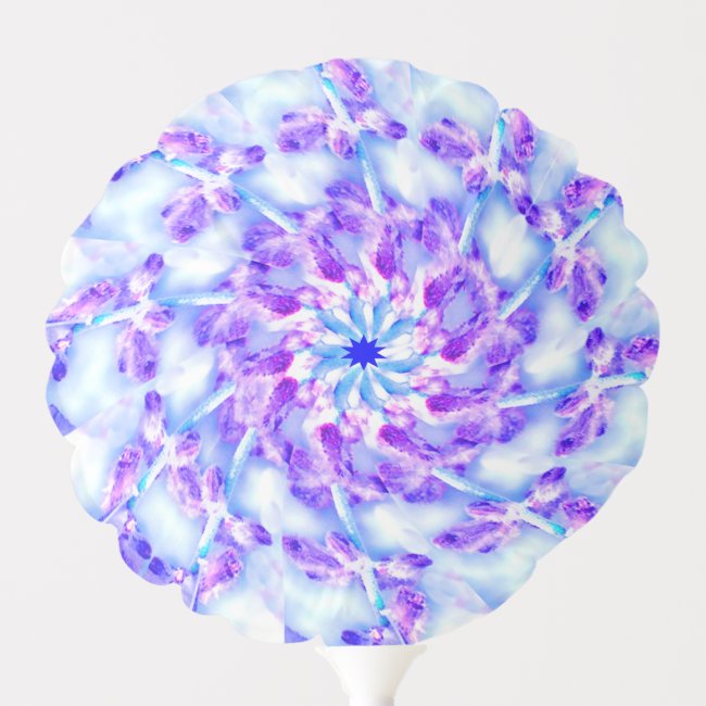 Purple Blue Floral Mandala Abstract Balloon