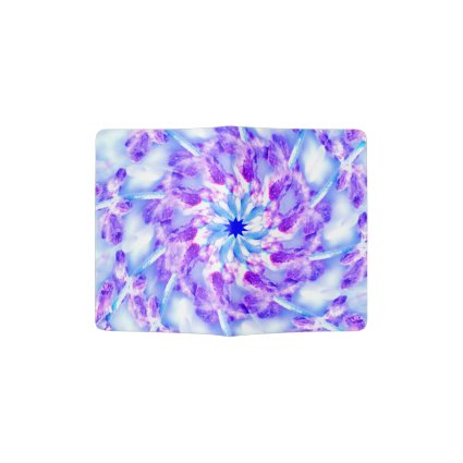 Purple Blue Floral Mandala Pattern Passport Holder