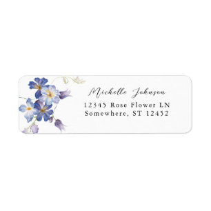 Purple Blue Floral Return Address Label 2