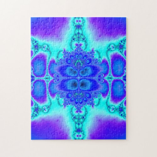 Purple  Blue Fractal Art Jigsaw Puzzle