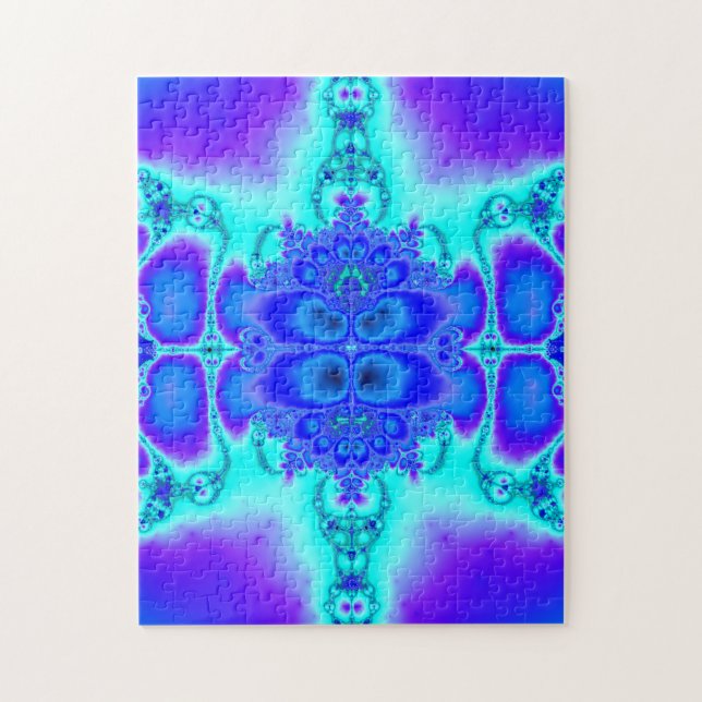 Purple & Blue Fractal Art Jigsaw Puzzle (Vertical)