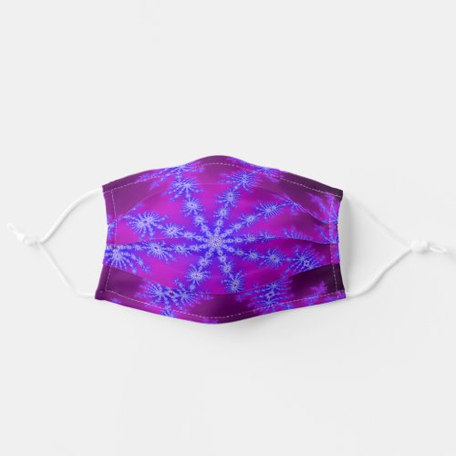 Purple  Blue Fractal Starburst Psychedelic Groovy Adult Cloth Face Mask