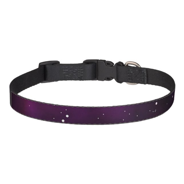 Purple & Blue Galaxy Dog Collar - Medium (Front)