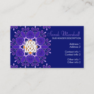 Purple+Blue Geometric Flower Business Card