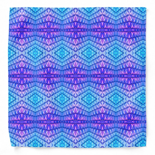 Purple & Blue Geometric Pattern Bandana (Front)