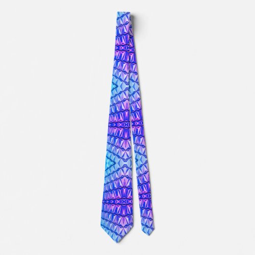 Purple  Blue Geometric Pattern Neck Tie