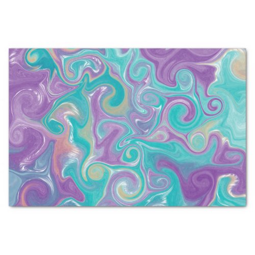 Purple Blue Gold and Teal swirls   Tissue Paper