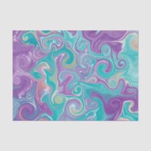Purple, Blue, Gold and Teal swirls   Tissue Paper
