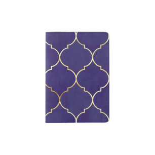 Purple Blue Gold Moroccan design pattern Passport Holder