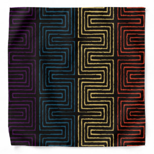 purple blue gold orange Tribal African head wrap Bandana