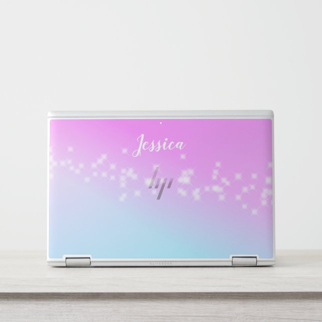 Purple Blue Gradient Haze Cool Personalised HP Laptop Skin (Front)