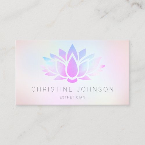 purple blue gradients lotus flower business card