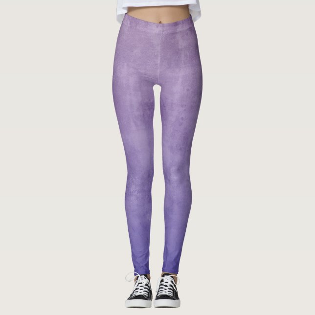 Purple blue Gray rustic ombre stylish Leggings (Front)