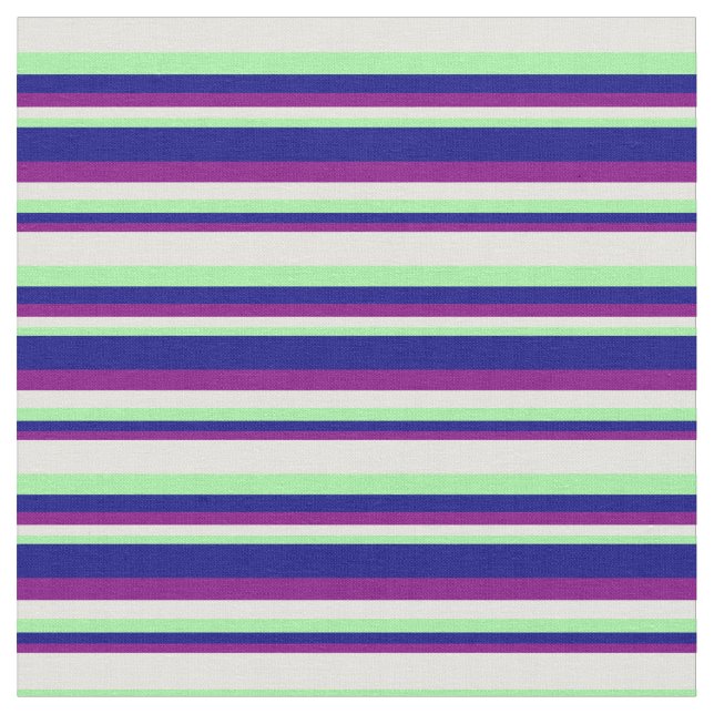 Purple, Blue, Green, and Light Yellow Colored Fabric (Close Up)