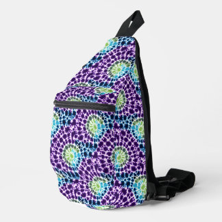Purple Blue Green Boho Tie-Dye Pattern Sling Bag