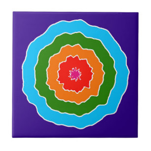 Purple Blue Green Orange Red Ceramic Tile
