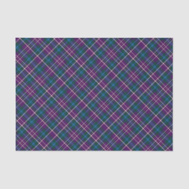 Purple, Blue & Green Plaid Tissue Paper (Front)