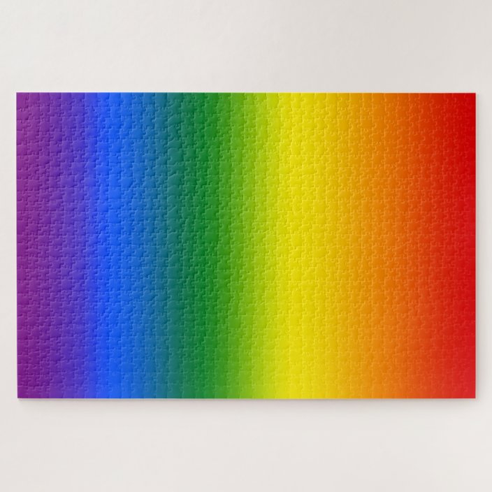 Purple Blue Green Yellow Orange Red Rainbow Ombre Jigsaw Puzzle Zazzle Com