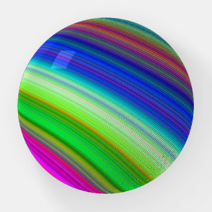 Purple Blue Green Yellow Striped Modern Paperweight