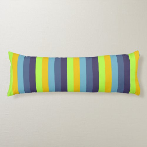 Purple Blue Green Yellow Teen Kids Stripe Solid Body Pillow