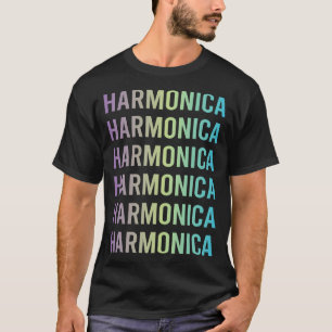 Purple Blue Harmonica Mouth Organ T-Shirt