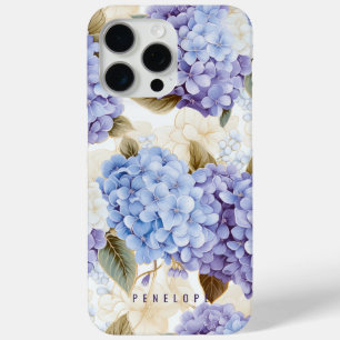 Purple Blue hydrangea personalized iPhone case
