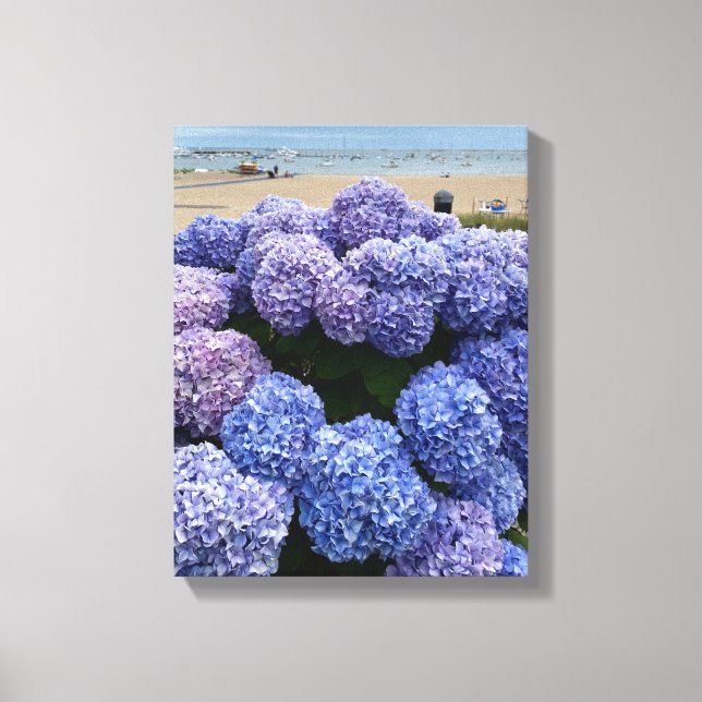 Purple, Blue Hydrangea Wrapped Canvas (Front)