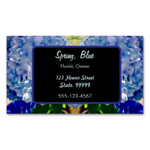 Purple Blue Hydrangeas Bouquets Business Card Magnet