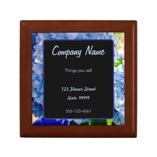 Purple Blue Hydrangeas Bouquets Gift Box (Front)