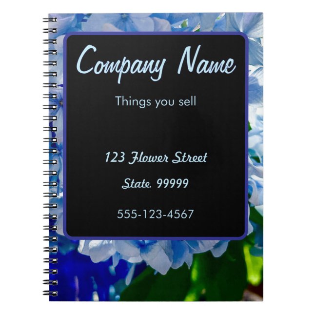Purple Blue Hydrangeas Bouquets Notebook (Front)