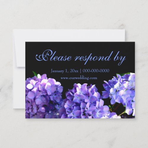 Purple blue hydrangeas magenta purple flowers rsvp save the date