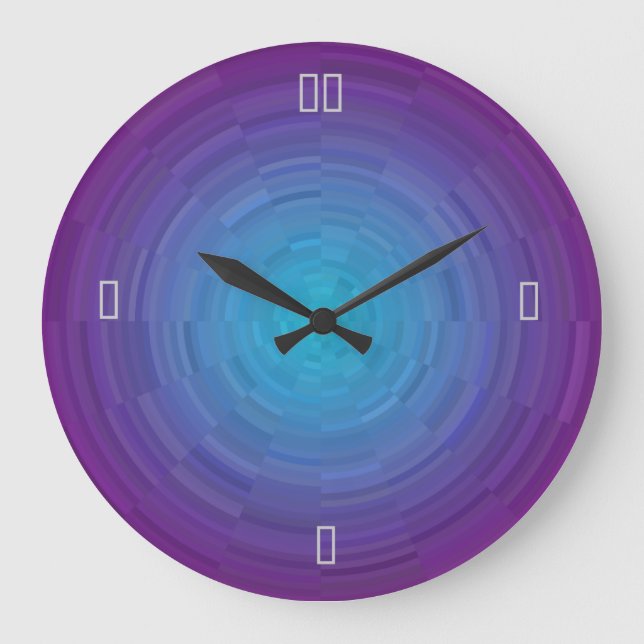 Purple Blue Illuminated >Patterned Wall Clock (Front)