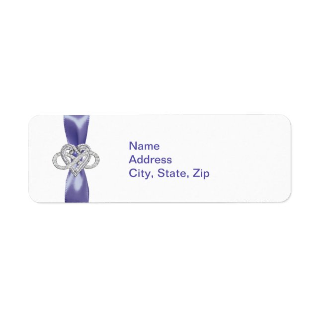Purple Blue Infinity Heart Address Labels (Front)