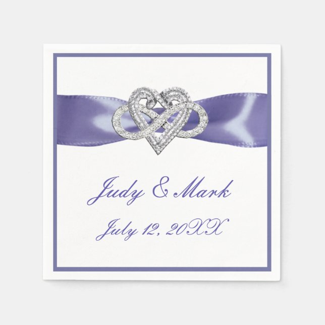 Purple Blue Infinity Heart Paper Napkins (Front)