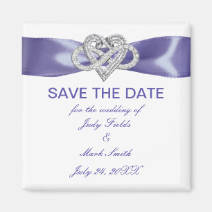 Purple Blue Infinity Heart Save The Date Magnet