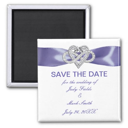 Purple Blue Infinity Heart Save The Date Magnet