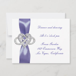 Purple Blue Infinity Heart Wedding Reception Card