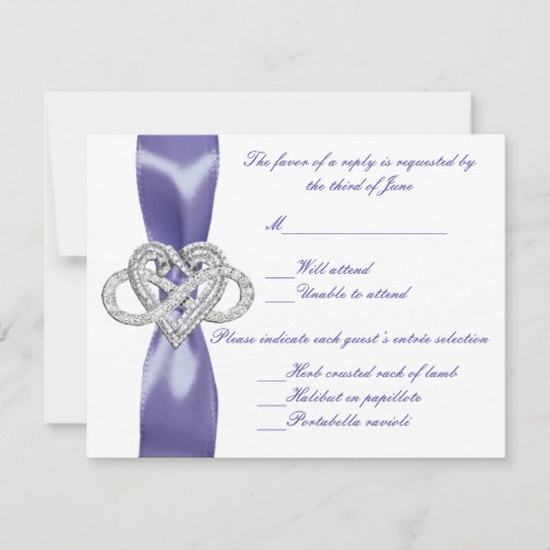 Purple Blue Infinity Heart Wedding Response Card