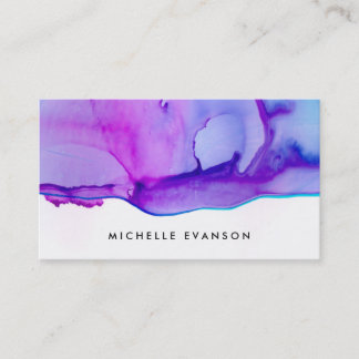 Purple Blue Ink Watercolor Creative Director Business Card