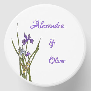 Purple & Blue Iris Watercolor Wedding Mini Candle Favors