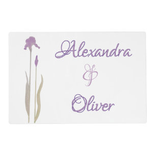 Purple & Blue Iris Watercolor Wedding Placemat