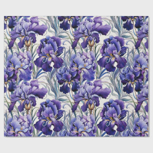 Purple Blue Iris Wrapping Paper