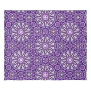 Purple Blue Kaleidoscope Pinwheel Mandala Pattern Duvet Cover