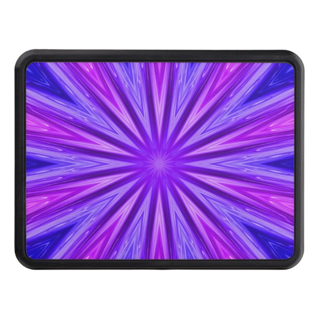 Purple/Blue Kaleidoscope Trailer Hitch Cover (Front)
