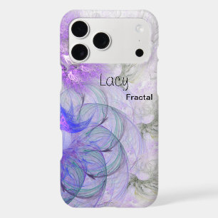 Purple Blue Lacy Abstract Flower Artwork Custom iPhone 17 Pro Max Case