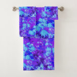 Purple Blue Leaves Bath Towel Set at Zazzle