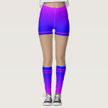 Purple Blue Leggings Faux Shorts Socks Your Color<br><div class="desc">Your Colors - Purple Blue Neon Color Funny Leggings with Faux Shorts and Socks - Choose / add your favorite background and stripe colors /or  text ! Design by MIGNED. Please see my others projects / designs. Good Luck - Be Happy :)</div>